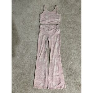 Old Navy Active Girls Pink PowerChill Flare Leggings and Crop Set Large 10-12
